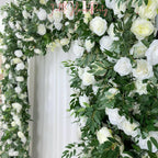 US Seller---W8Ft x H8.53Ft Rollable Artificial  roses and green plants Arch Wedding Decoration, Flower Arch Wedding, Backdrop  Archway Party