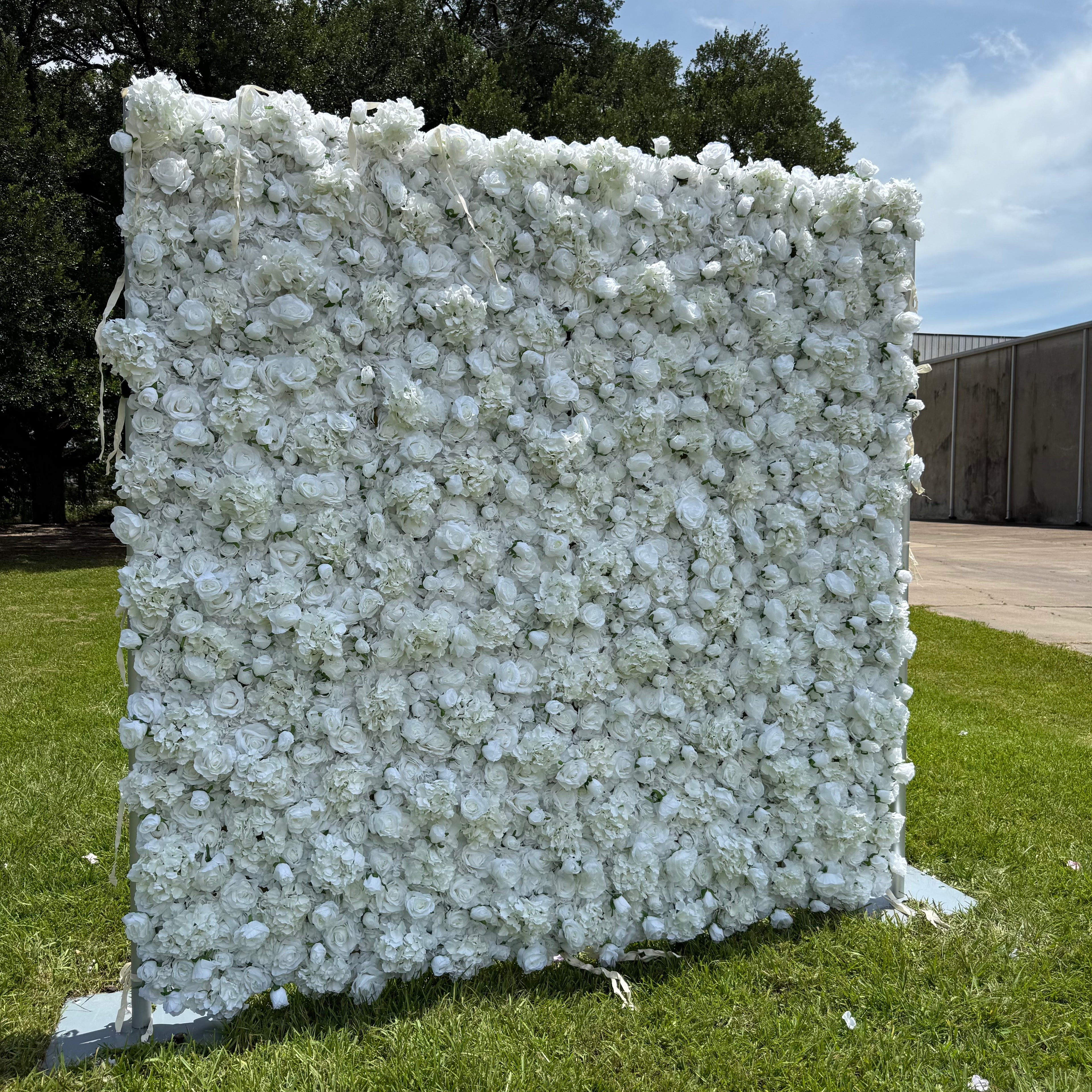 Elegant White Floral Wall for Birthday & Wedding Backdrop