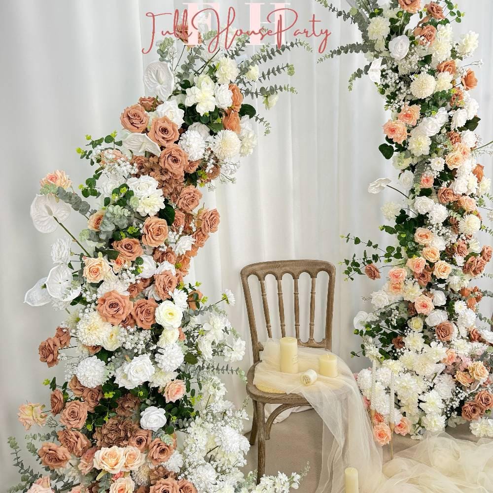 US Seller ??Fall Wedding Arch Flowers, Rustic Pastoral Floral Arrangement for Ceremony, Columns & Party Backdrop D?cor