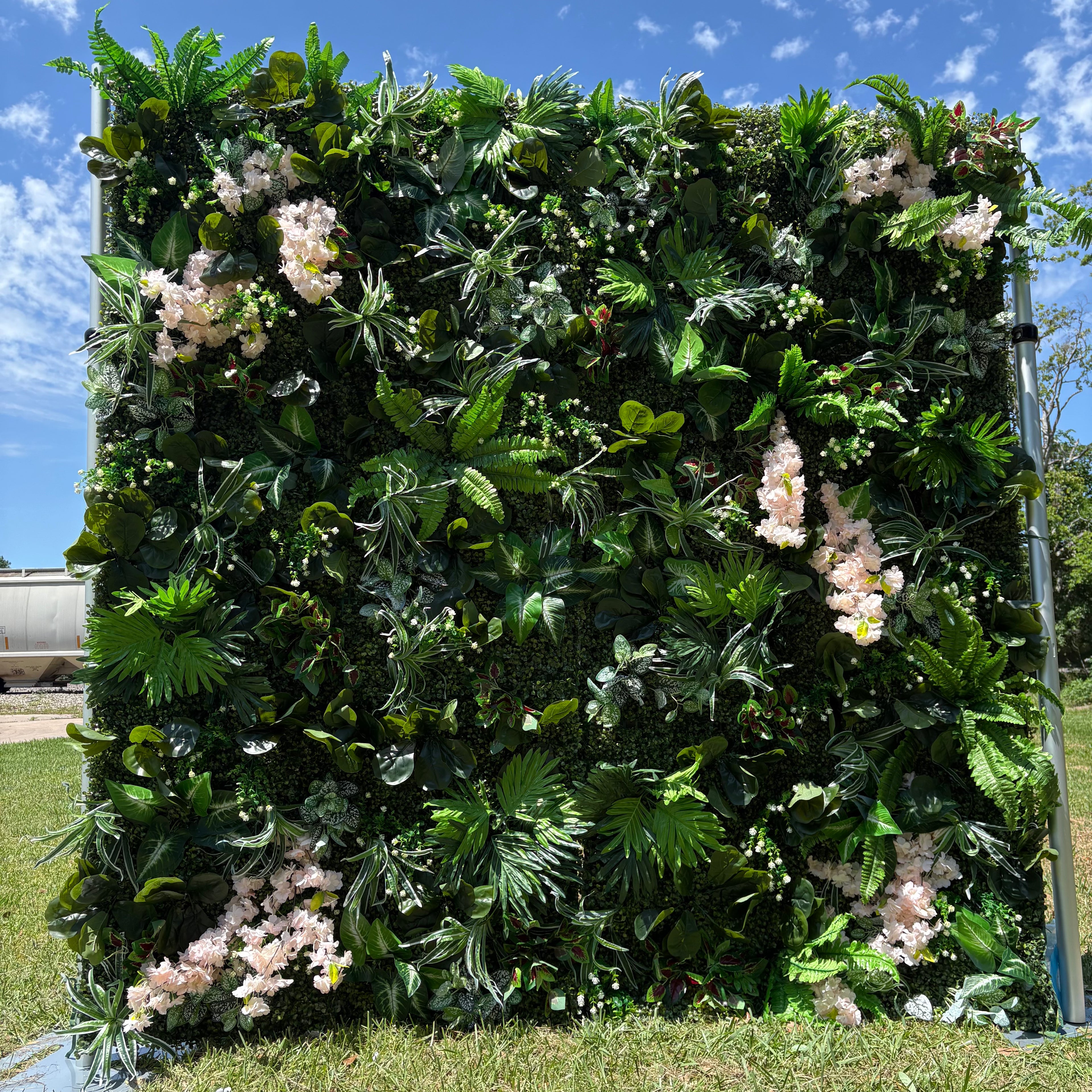 Ferns & Blush Floral Clusters Wall for Your Beautiful Backdrop