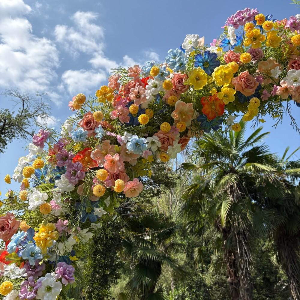 US Seller ??Wildflower-Inspired Spring Wedding Flowers, Artificial Floral Table Runner, Rustic Flower Row D?cor for Wedding Aisle