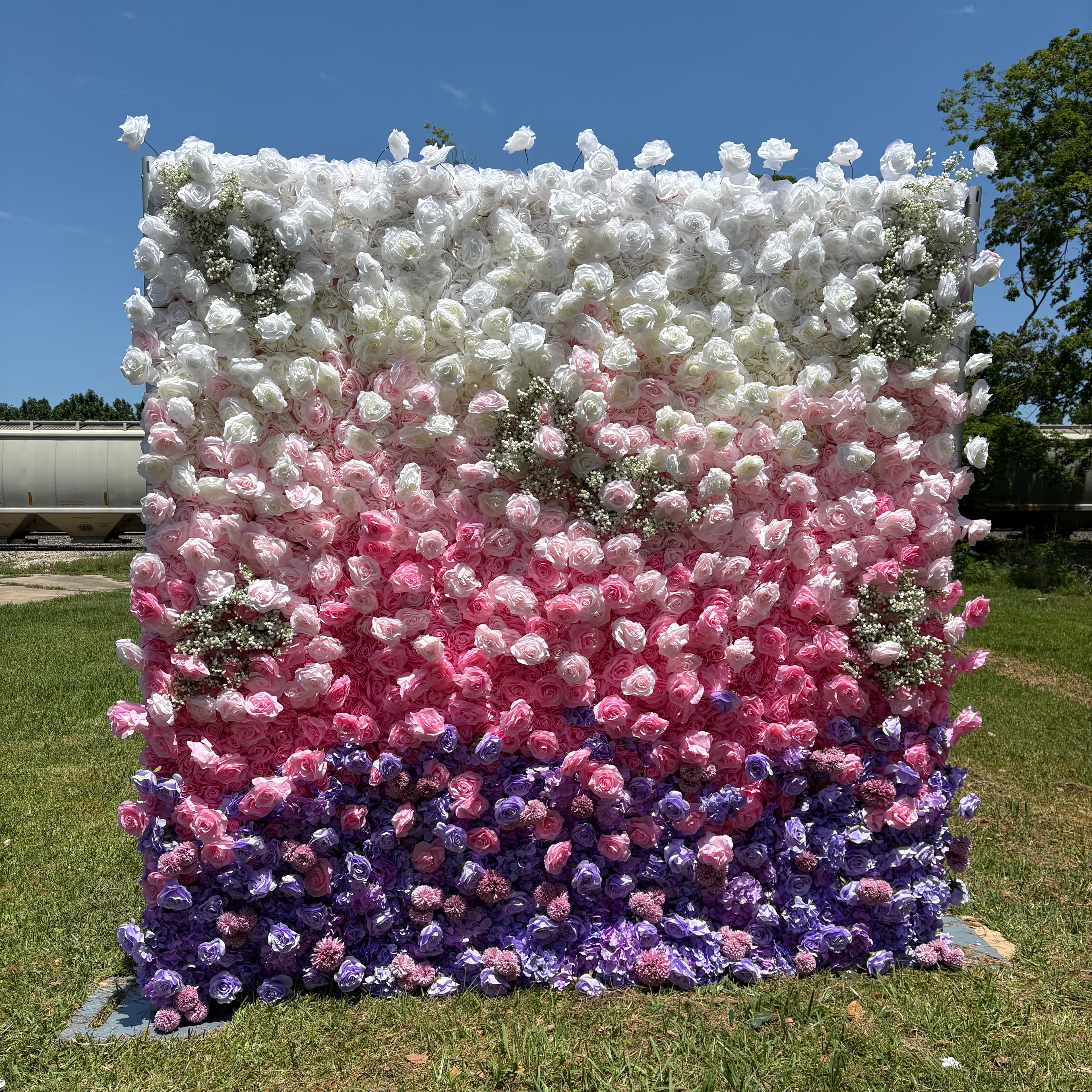 Gradient Purple & Blush Wave Wall