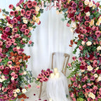 US Seller---Wedding Arch Retro Style Artificial Flowers ??ustic Floral Row Arrangement for Wedding Pillars