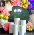 Metal Cylinder Stands for Party, 5Pcs/Set Large White Cylindros Para Fiestas Redondos Blancos, Elegant Cylinder Stand for Event Decorations