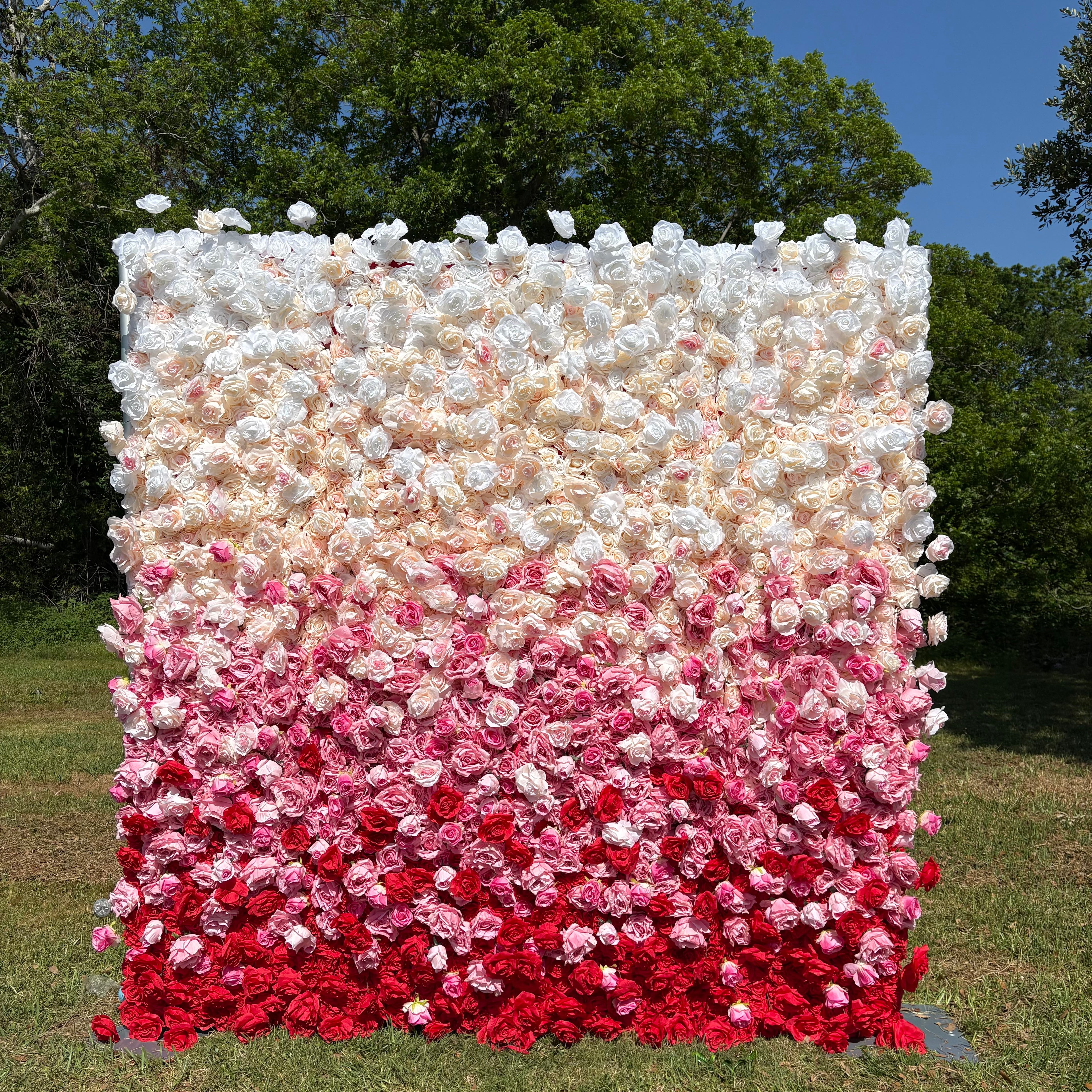 Strawberry Color Rose Wall for Luxurious Celebration