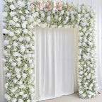 US seller---H 8.53 x W 8Ft Rollable Artificial White Rose Arch Wedding Decoration, Flower Arch Wedding, Backdrop Flower Archway Decoration