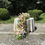 US Seller ??Wildflower-Inspired Wedding Flowers D?cor for Spring & Fall, Artificial Floral Table Runner, Rustic Flower Row Arrangement