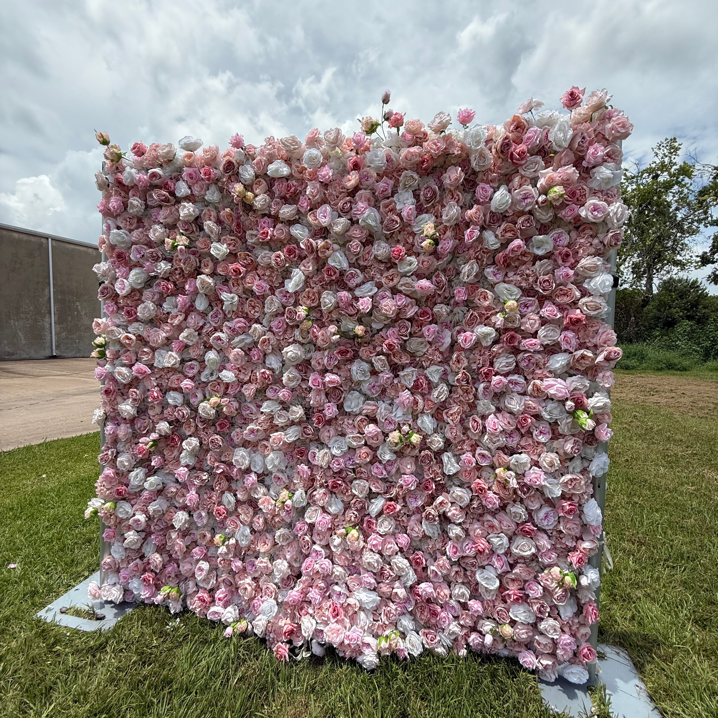 White & Blush Floral Wall