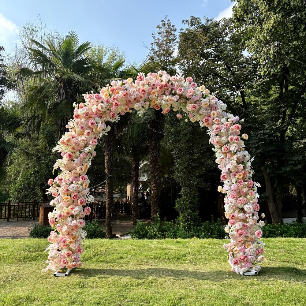 US Seller | Blush Pink Rose Wedding Arch Flowers, Artificial Floral Runner, Table Centerpiece & Flower Row D?cor for Parties  Events