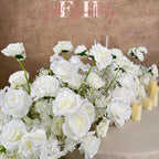 US Seller --White Flower Garland for Wedding Arch, Table Flower Runner, Wedding Centerpiece Table Runner, Flower Row for Wedding Aisle