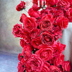 US Seller --- Burgundy Red Rose Wedding Arch, Artificial Floral Table Arrangement, Garland, Flower Row Decoration for Parties, Weddings