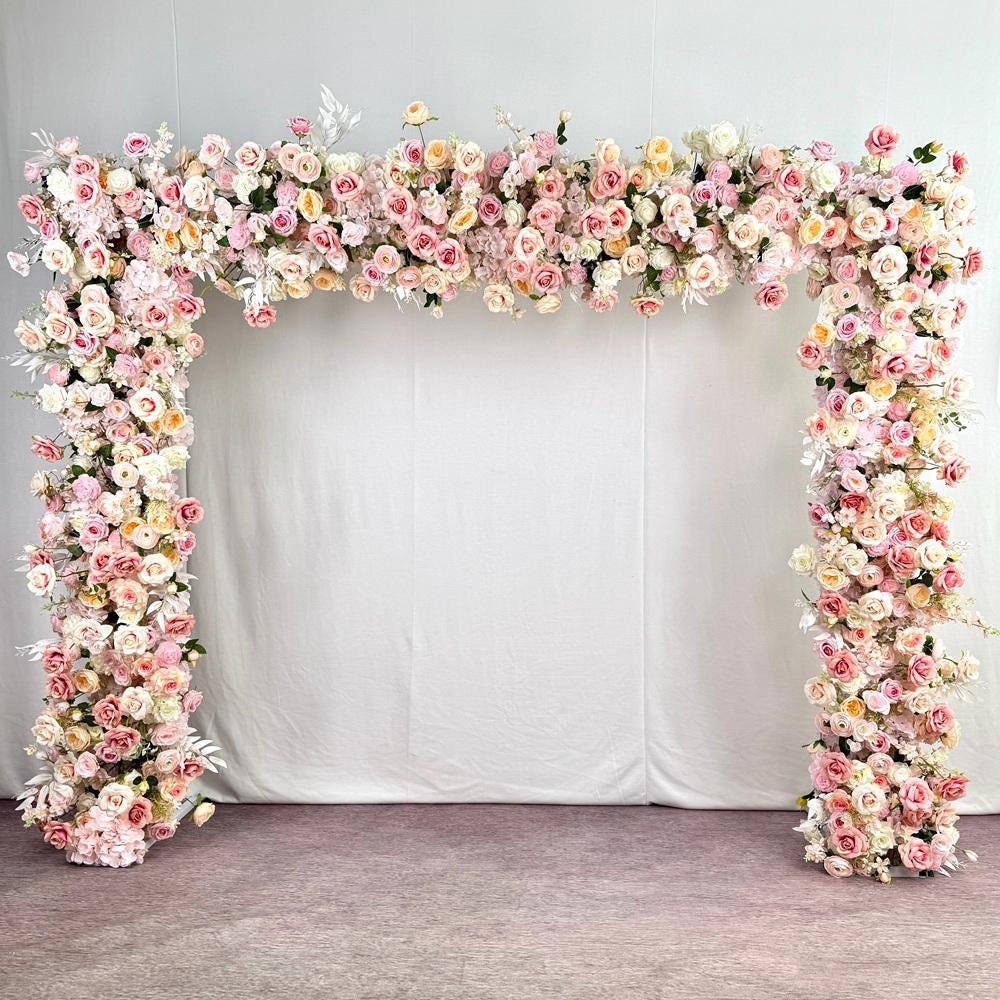 Blush Pink Rose & Wildflower Garland: Wedding Table Centerpiece