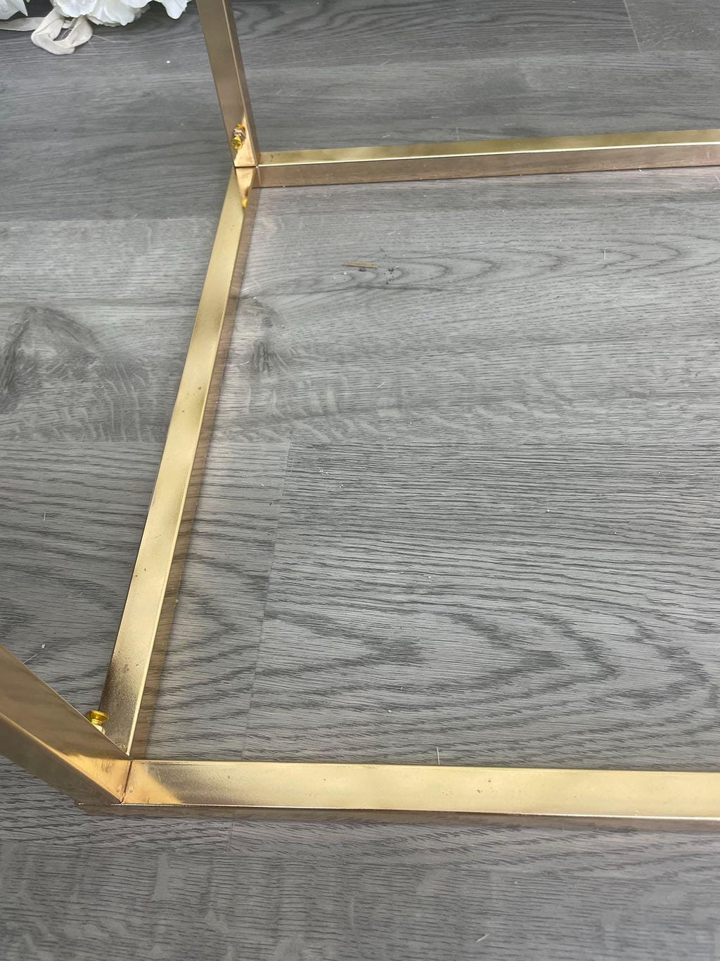 2 Piece  - 6.5ft Square Gold-Plated Floral Background Stand, Wedding Arch, Background Frame, Bridal Wedding Background