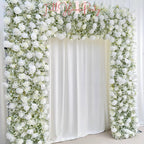 W8Ft x H8.53Ft Rollable Artificial White Rose  baby?? breath Arch Wedding Decoration, Flower Arch Wedding, Backdrop Flower Archway Party