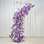 US Seller ??Purple Rose Wedding Arch Flowers, Artificial Rose Archway D?cor, Flower Row Arrangement for Wedding Ceremony (6ft + 7ft)