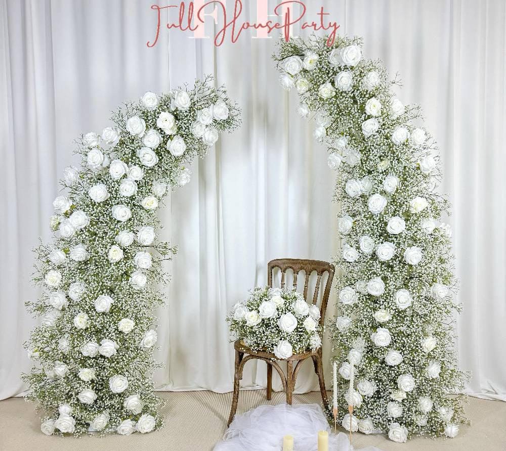 U.S. Local Stock- Baby?? Breath Flower Arches For Weddings, DIY Floral Row Arrangement, Flower Wedding Arch for Event Backdrop Decoration