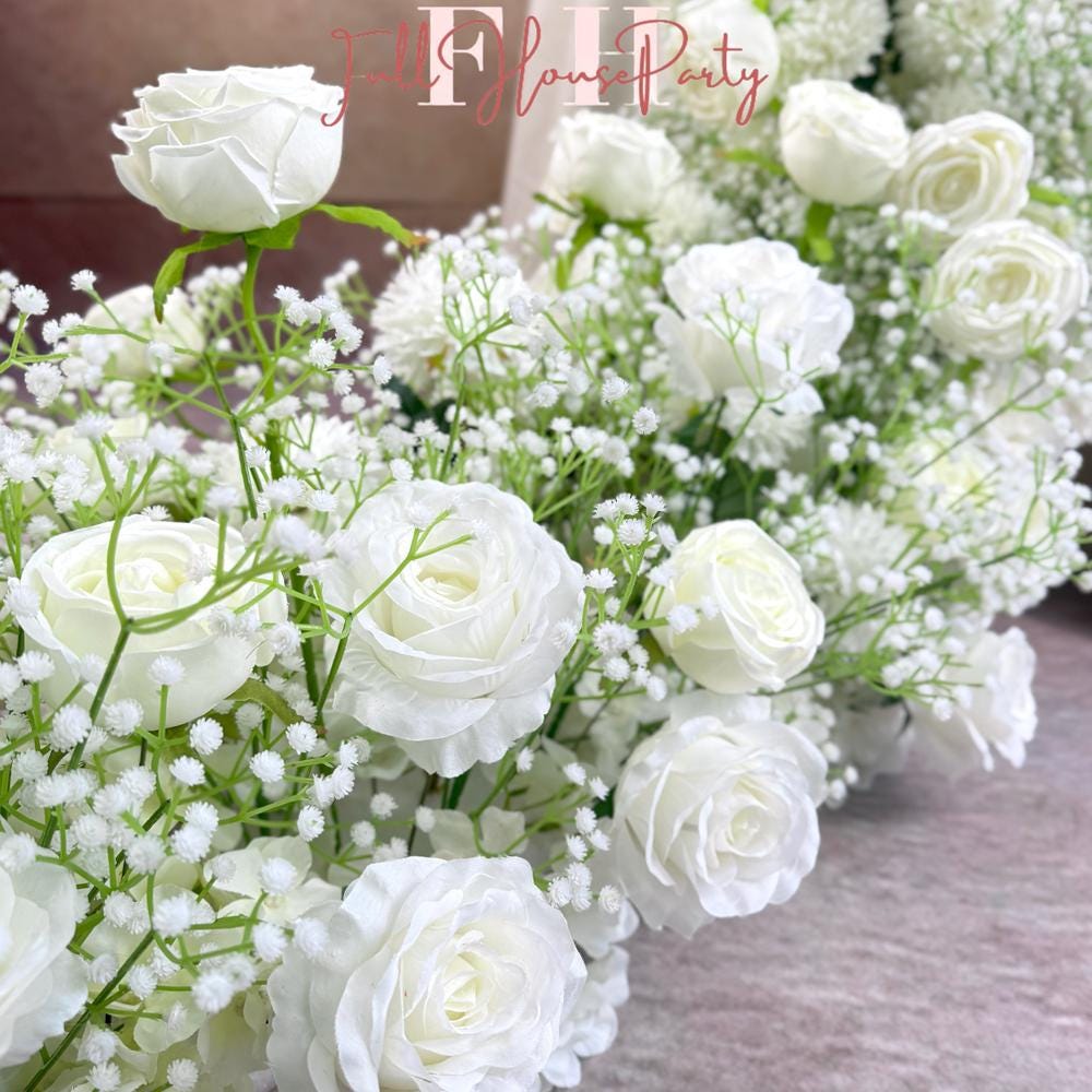 US Seller --Baby's Breath Garland for Wedding Arch, Table Flower Runner, Wedding Centerpiece Table Runner, Flower Row for Wedding Aisle