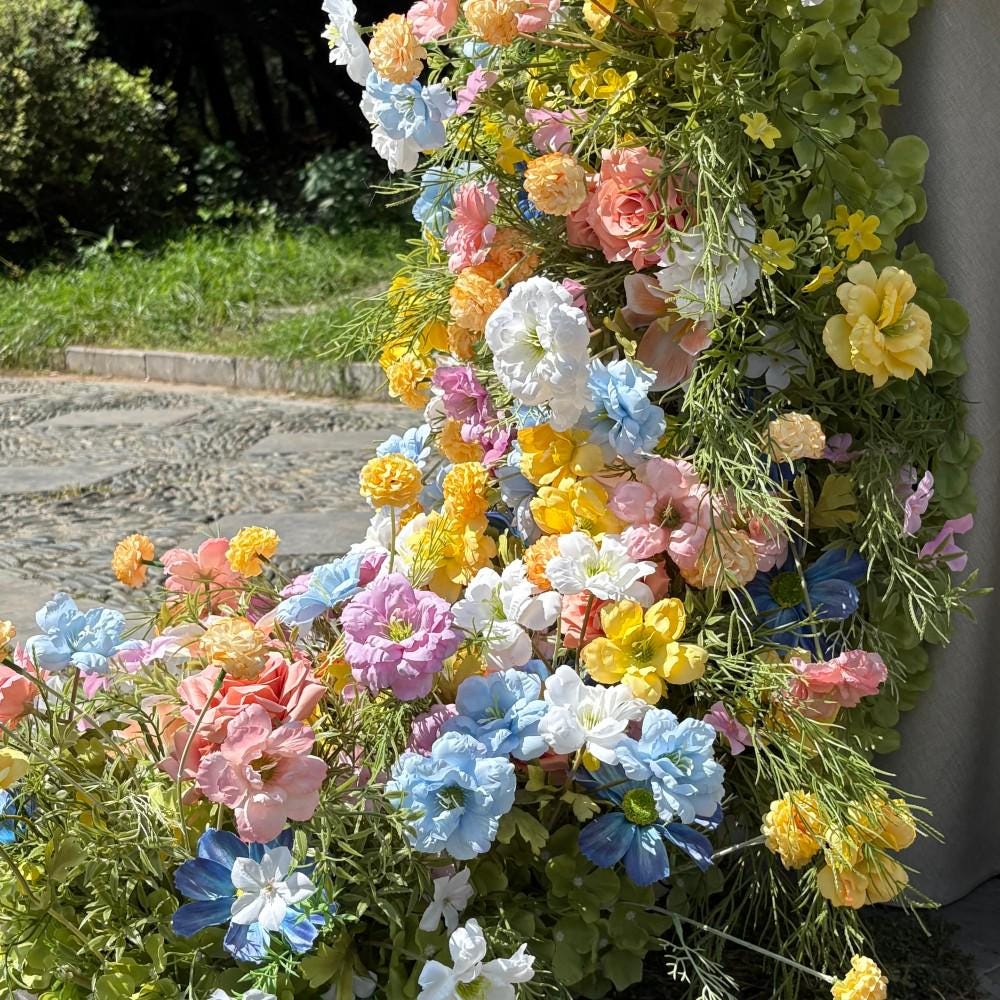 US Seller ??Wildflower-Inspired Wedding Flowers D?cor for Spring & Fall, Artificial Floral Table Runner, Rustic Flower Row Arrangement