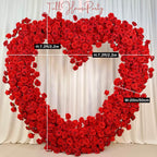 US Seller-(7.2 ft ? 7.2 ft)-5D Luxury Red Heart-Shaped Floral Arch??Romantic Wedding Backdrop, Proposal Decoration, Engagement Event Display