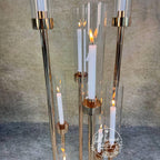 50''-Gold 8 Arm Metal  Candle Holder, Tall Stand Glass Candles, Candle Holders, Wedding, Shower Party, Event Table Centerpiece