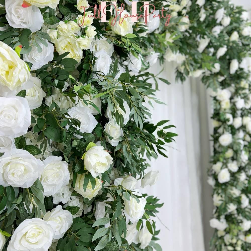 US Seller---W8Ft x H8.53Ft Rollable Artificial  roses and green plants Arch Wedding Decoration, Flower Arch Wedding, Backdrop  Archway Party