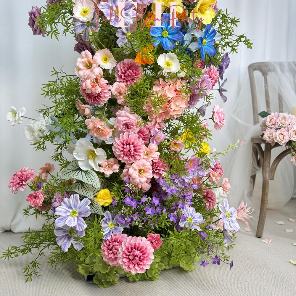 US seller---Wildflower-Inspired Spring and Summer Wedding Arch D?cor.Wedding Archway Artificial  Rose  Archway,Flower Row Arrrangement