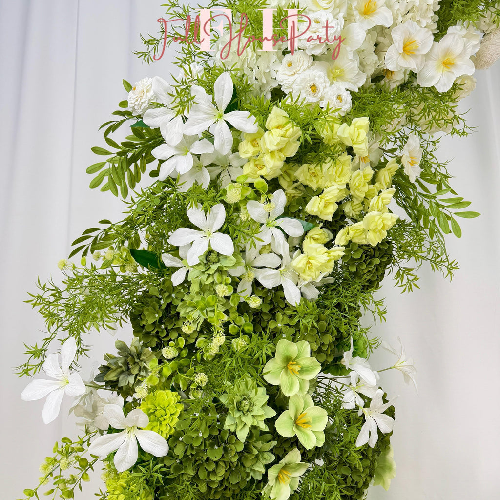 DIY Wedding Flower Arch: Silk Floral Row Arrangement