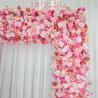 US Seller---W8Ft x H8.53Ft Rollable Artificial Pink Rose Arch Wedding Decoration, Flower Arch Wedding, Backdrop Flower Archway Party Decor