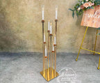 50''-Gold 8 Arm Metal  Candle Holder, Tall Stand Glass Candles, Candle Holders, Wedding, Shower Party, Event Table Centerpiece