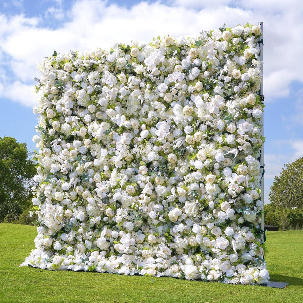 US Seller---5D Rose Flower Wall 8*8ft  - Flower Wall Rolling Up Curtain Wall, Fabric Flower Wall, Wedding Party Photo Backdrop