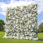 US Seller---5D Rose Flower Wall 8*8ft  - Flower Wall Rolling Up Curtain Wall, Fabric Flower Wall, Wedding Party Photo Backdrop