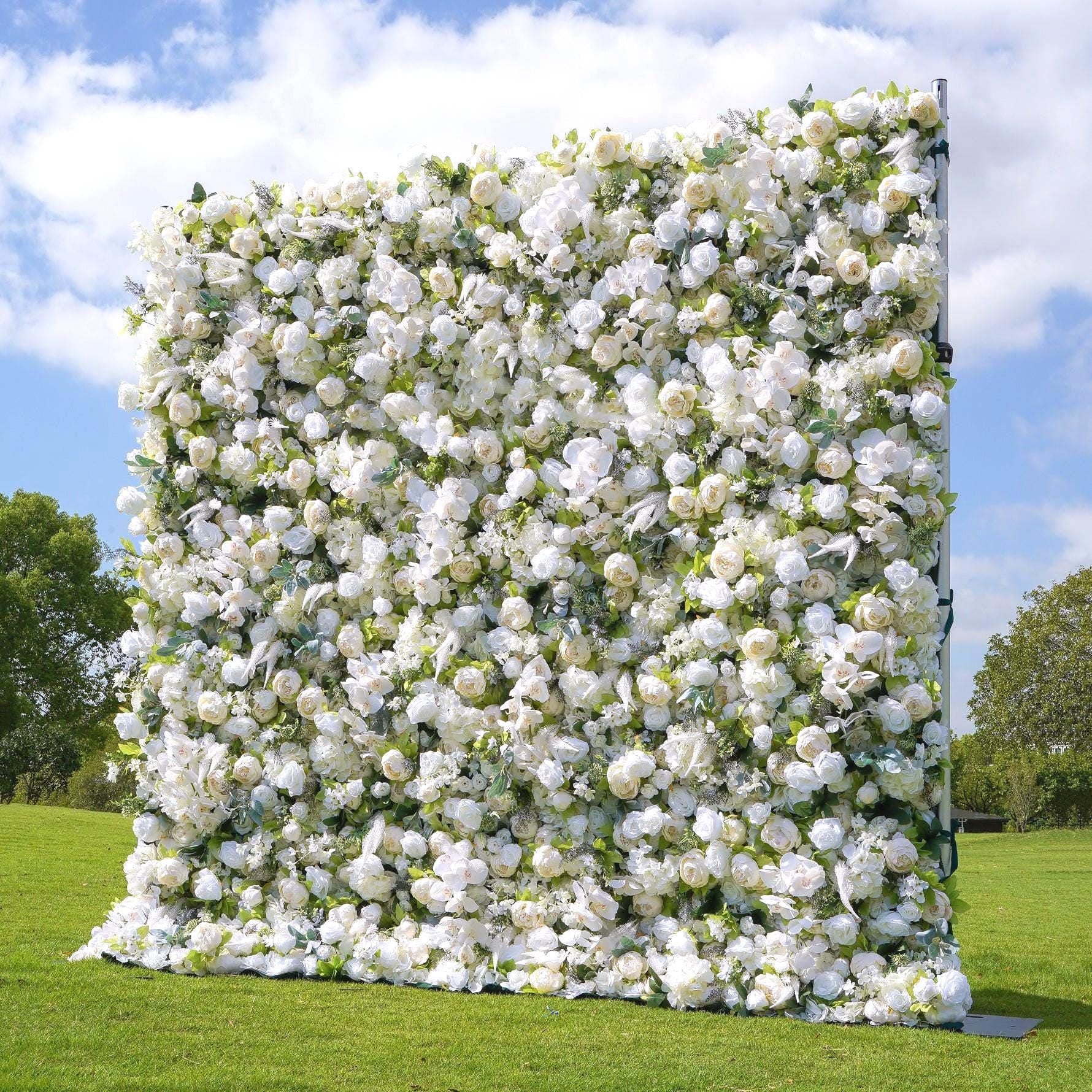 US Seller---5D Rose Flower Wall 8*8ft  - Flower Wall Rolling Up Curtain Wall, Fabric Flower Wall, Wedding Party Photo Backdrop