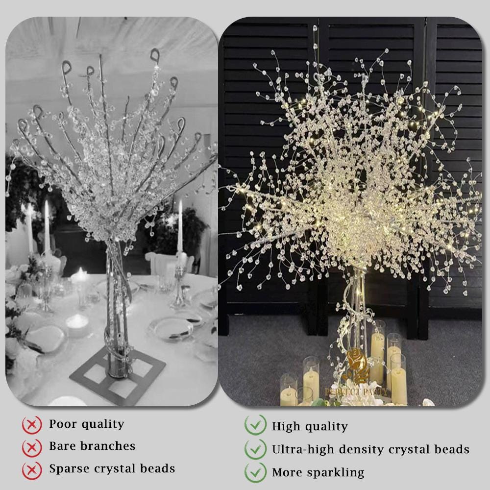 2 Pack | 34" LED Crystal Tree Lights - Centerpiece for Weddings & Parties, Romantic Lighting, Perfect for Indoor and  Outdoor Celebrations