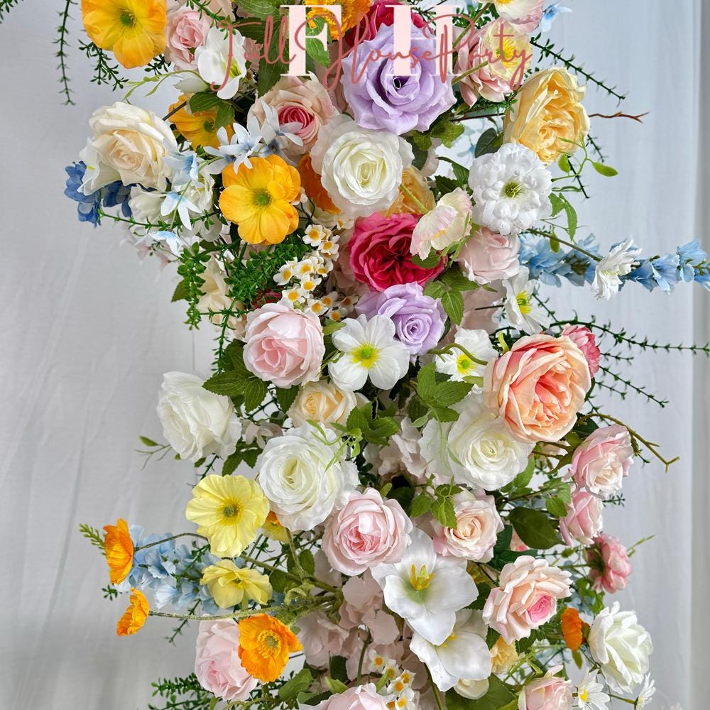 US seller---Wildflower-Inspired Spring and Summer Wedding Arch D?cor.Wedding Archway Artificial  Rose  Archway,Flower Row Arrrangement