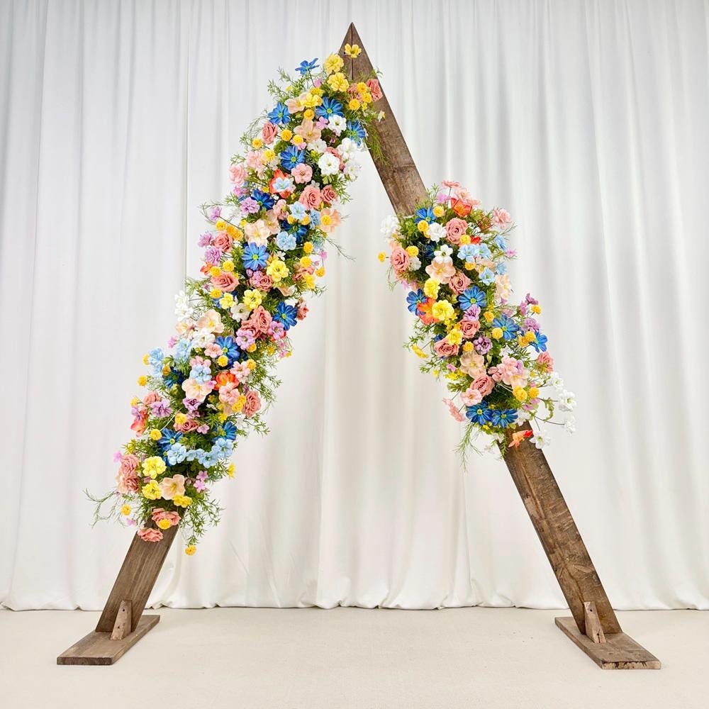 Wildflower Wedding Arbor Arrangement: Rustic Floral Arch Decor