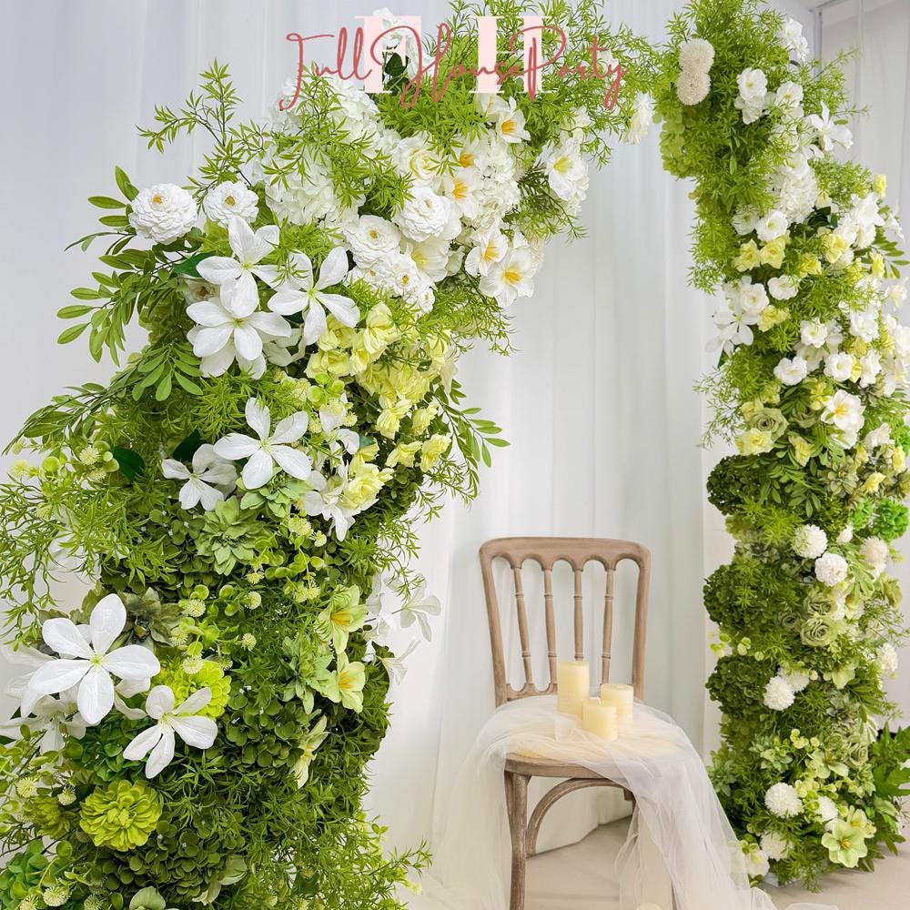 DIY Wedding Flower Arch: Silk Floral Row Arrangement