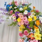 US seller---Wildflower-Inspired Spring and Summer Wedding Arch D?cor.Wedding Archway Artificial  Rose  Archway,Flower Row Arrrangement