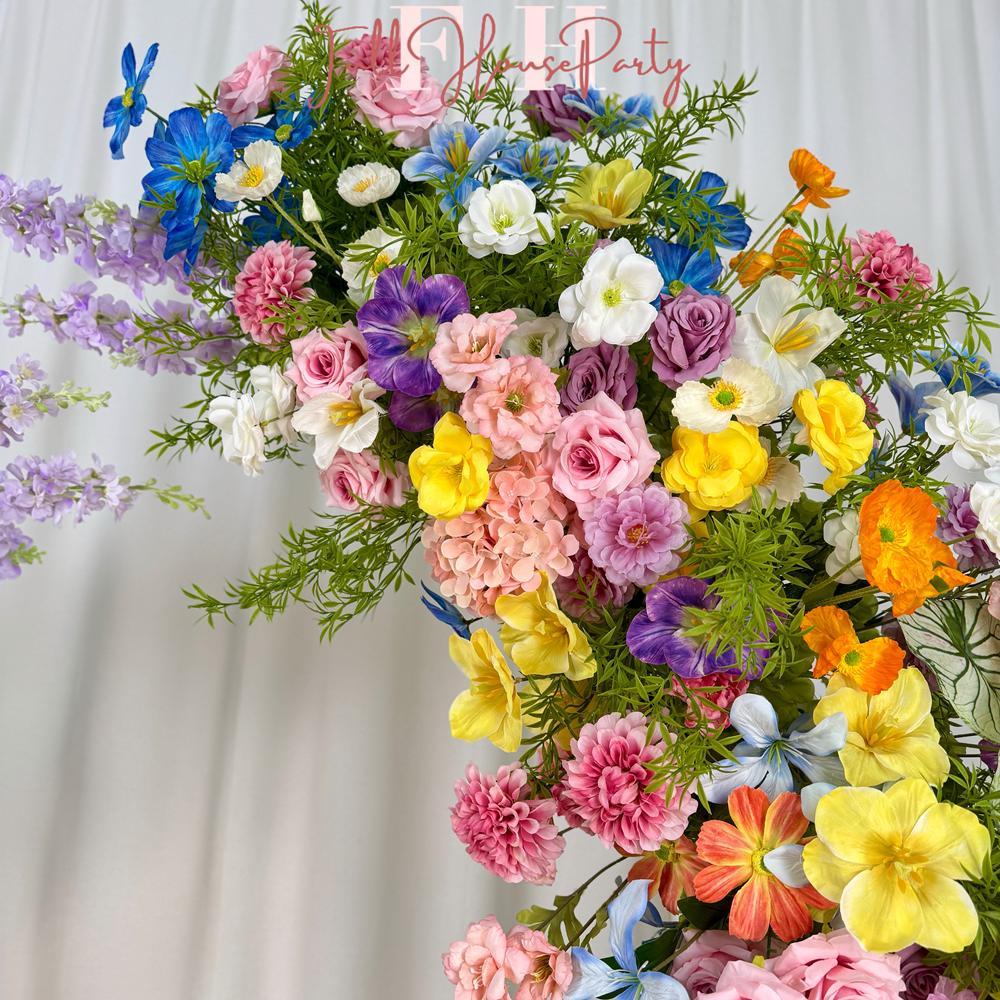 US seller---Wildflower-Inspired Spring and Summer Wedding Arch D?cor.Wedding Archway Artificial  Rose  Archway,Flower Row Arrrangement