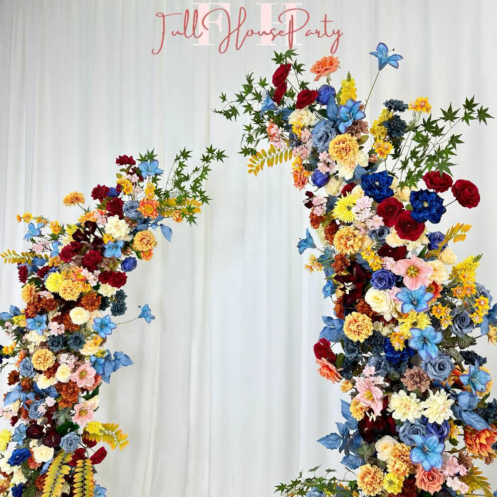 U.S. Local Stock -Wildflower-Inspired Spring and Summer Wedding Arch D?cor.Wedding Archway Artificial  Rose  Archway,Flower Row Arrrangement