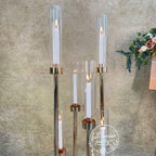 50''-Gold 8 Arm Metal  Candle Holder, Tall Stand Glass Candles, Candle Holders, Wedding, Shower Party, Event Table Centerpiece
