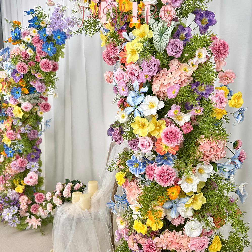US seller---Wildflower-Inspired Spring and Summer Wedding Arch D?cor.Wedding Archway Artificial  Rose  Archway,Flower Row Arrrangement