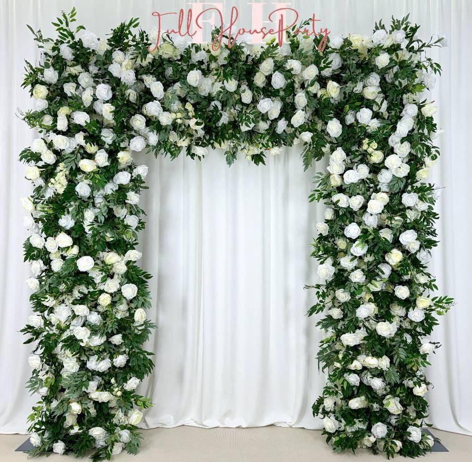 Forest Style White Blossom Square Arch