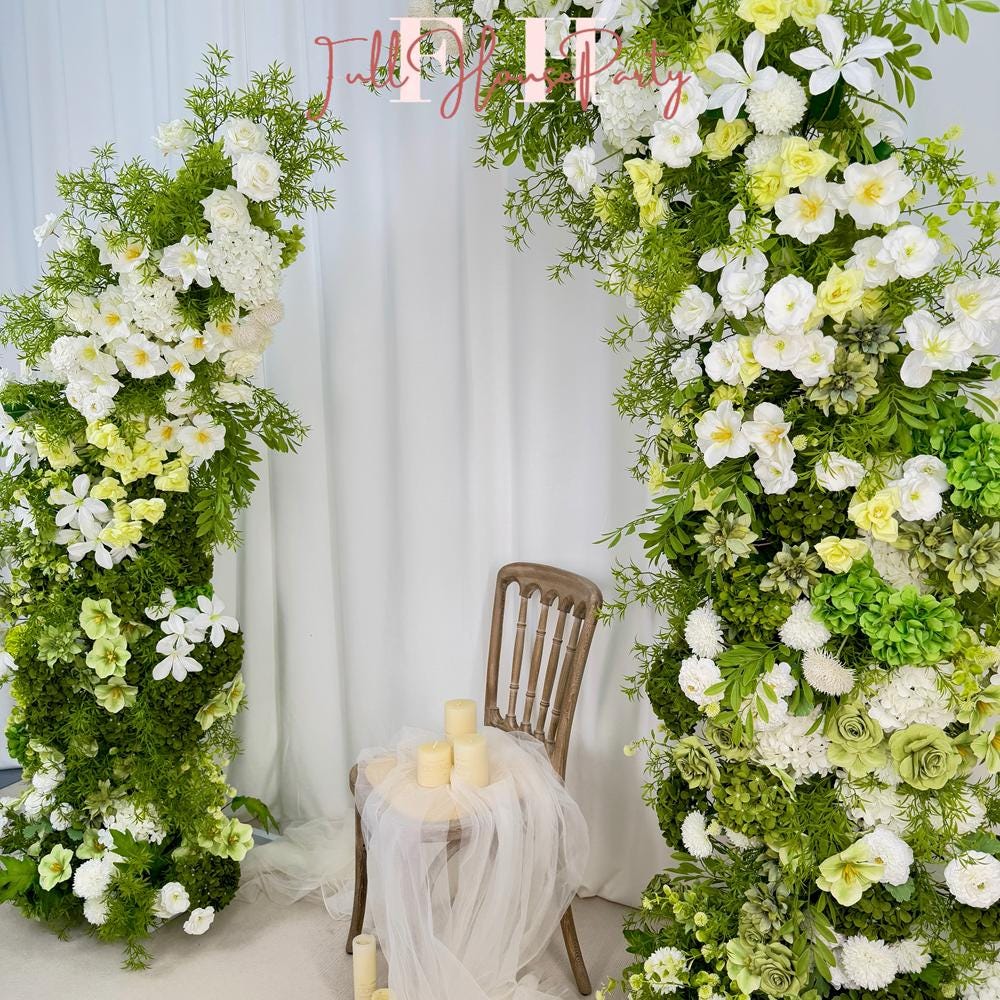 DIY Wedding Flower Arch: Silk Floral Row Arrangement
