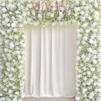 W8Ft x H8.53Ft Rollable Artificial White Rose  baby?? breath Arch Wedding Decoration, Flower Arch Wedding, Backdrop Flower Archway Party