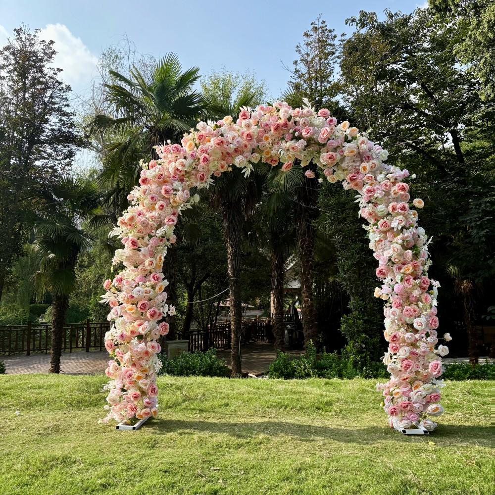 US Seller | Blush Pink Rose Wedding Arch Flowers, Artificial Floral Runner, Table Centerpiece & Flower Row D?cor for Parties  Events