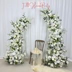 Wedding Arch FlowerArtificial Ivory Rose  Archway,Flower Row Arrrangement Marriage Wedding PillarFlower,Wedding Flower Party Event backdrop