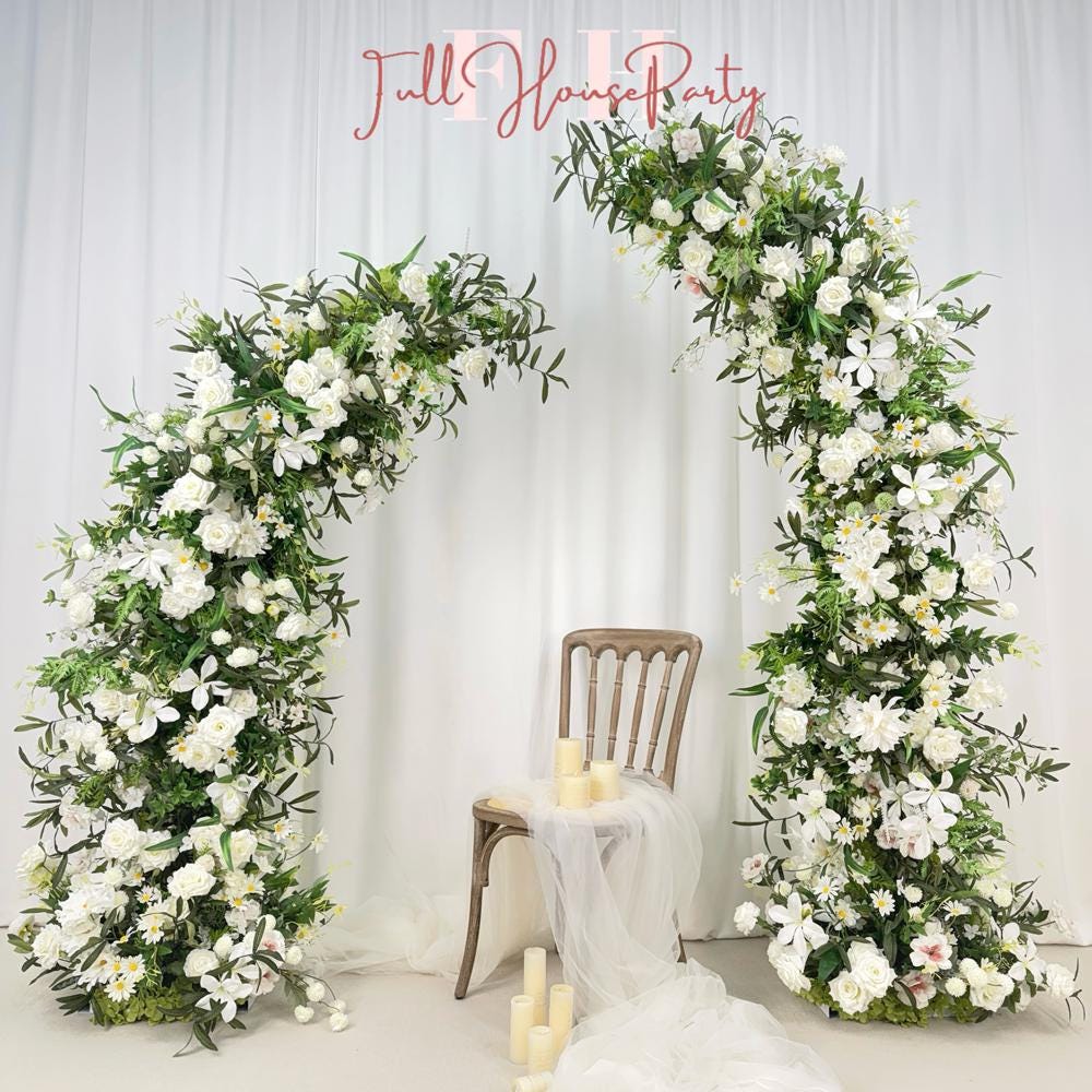 Ivory Rose Wedding Arch Flower Arrangement: 6ft & 7ft Archway