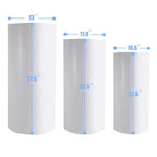 Set of 3 - Metal Cylinder Stands for party, Decor White Cylinder Plinth Wedding Props , Pedestal Display Cylindrical, Wedding Backdrop Stand
