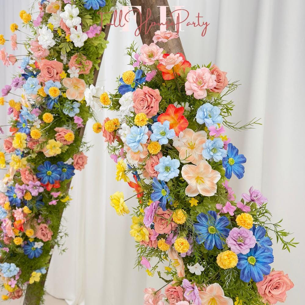Wildflower Wedding Arbor Arrangement: Rustic Floral Arch Decor