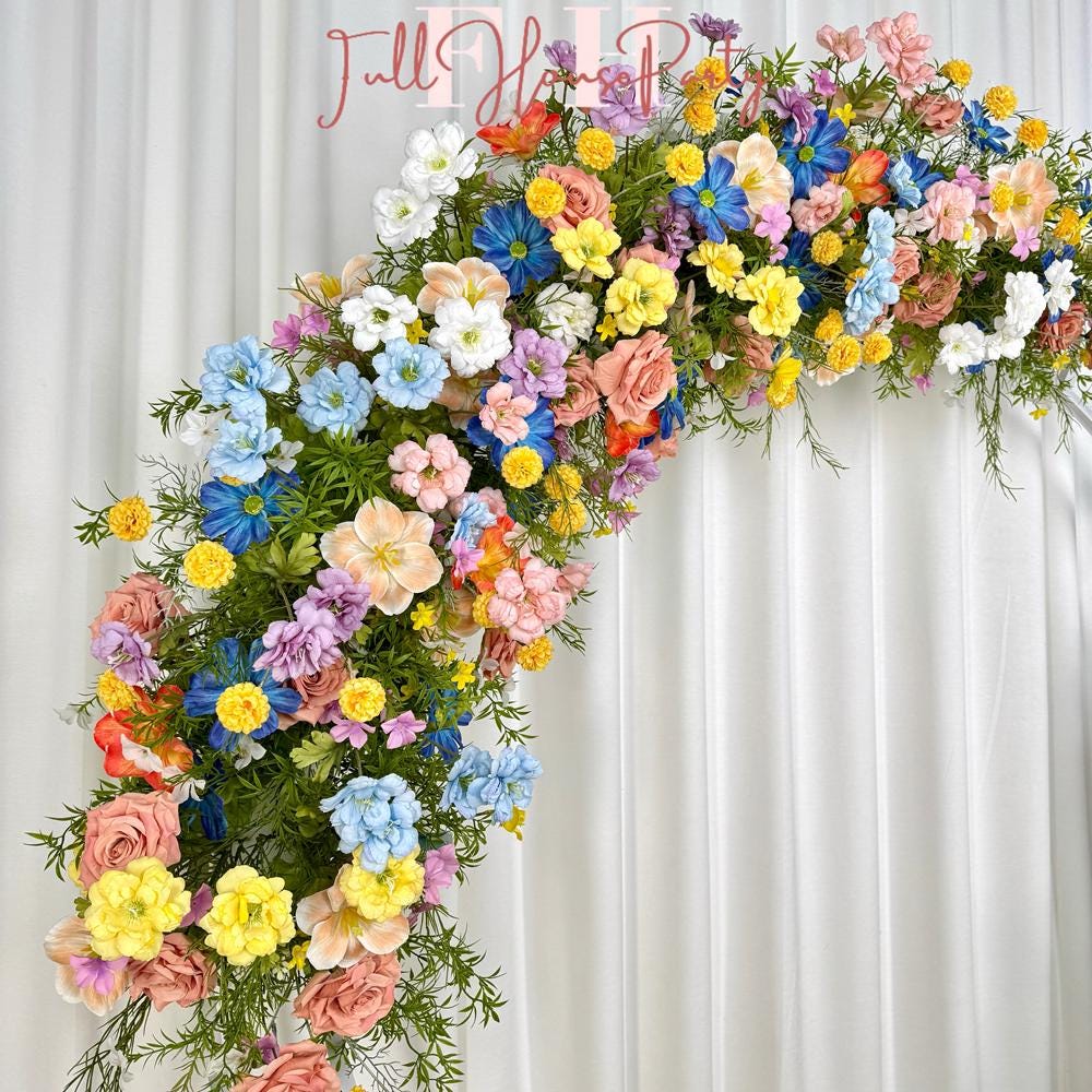 Wildflower Wedding Arbor Arrangement: Rustic Floral Arch Decor